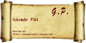 Gázmár Pál névjegykártya